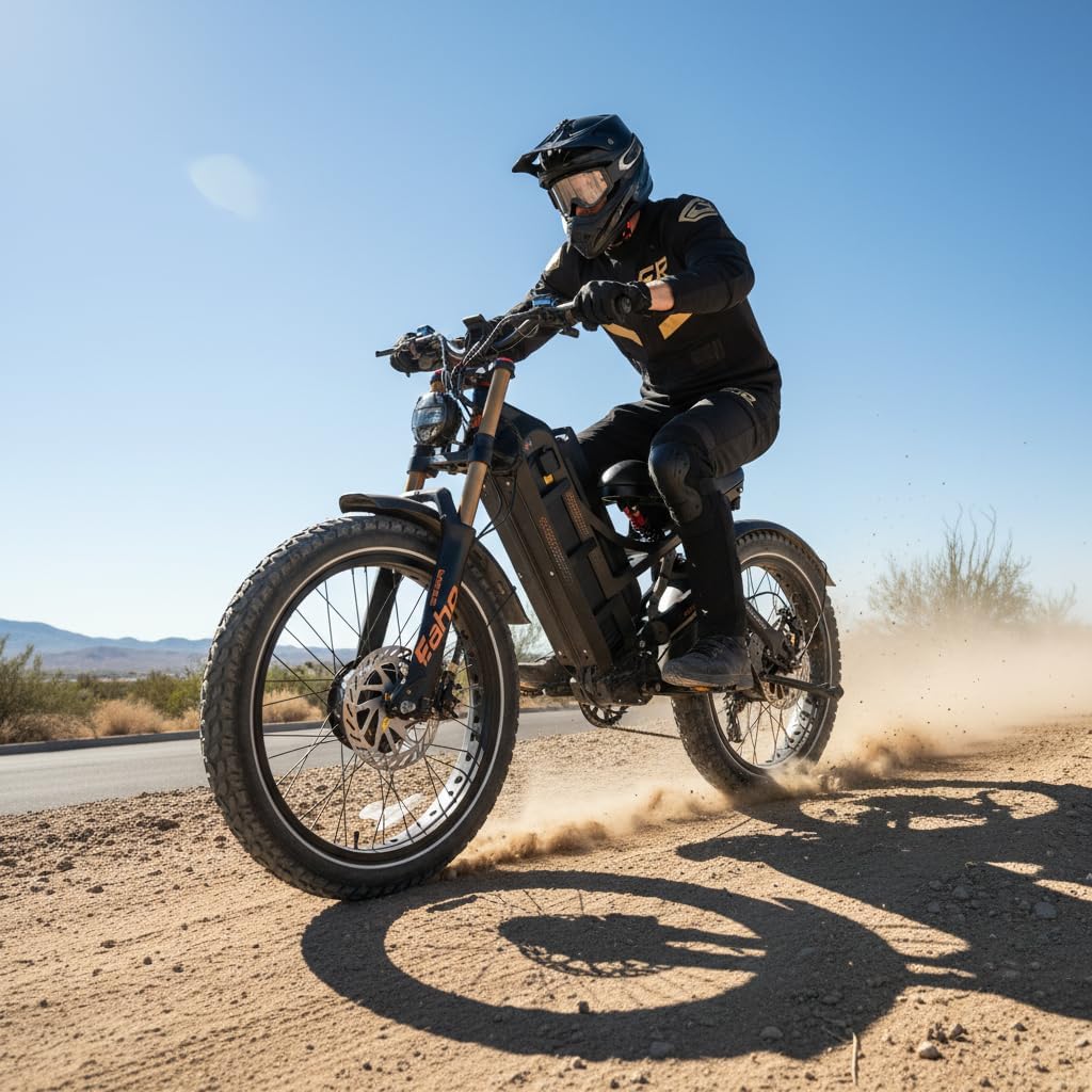 eAhora Romeo Pro 3 Electric Bike for Adults, 5600W 50MPH Dual Motor Ebike, 60V 80AH 250Miles Long Range Electric Bike, 26" *4.0 Fat Tire Electric Mountain Bike Full Suspension Off-Road E-Bike