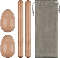 GOGHOST Wooden Percussion Set: 8" Rhythm Stick Mallets, Egg Shakers & Storage Bag - Ideal Easter Party & Christmas Gifts