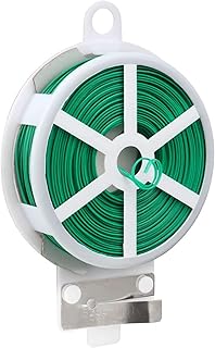 Royal Apex Multipurpose Garden Twine Wire Plant Ties Heavy-Duty Plastic-Coated Twist Cord for Tree Climbing Holding Gardening Metal Twisted String Reel with Cutter (20m)