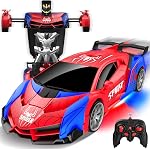 Spider Toys Transform RC Cars Toys with Underbody Lights, 2.4GHz Remote Control Car One-Button Deformation, Fast 360°Rotation Robot Toys, Birthday Gifts for 3 4 5 6 7 8 9 10 11 12 Year Old Boys