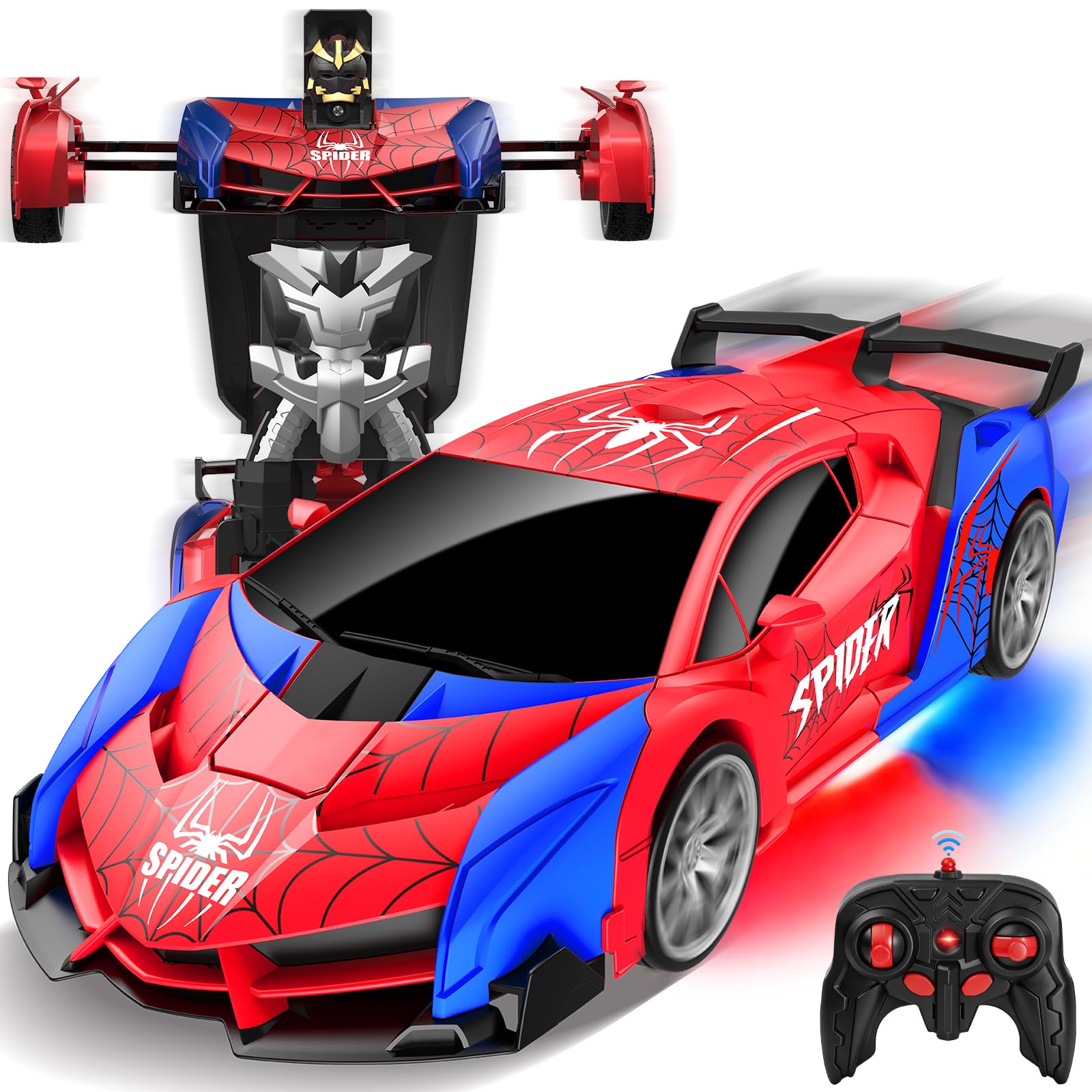 Voiture Télécommandée Spider – 360° – 4WD – Lumières & Musique – Cadeau 3-9 Ans