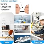 300 Pcs Cable Zip Ties Heavy Duty, Tie Wraps 4+8+12 Inch Black Whtie Cable Straps Durable Auto-Locking Cord Wraps for Home Office Gardening