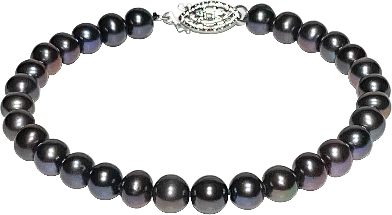 Black Freshwater Cultured Pearl Bracelets 6-8 Inch for Women AA Quality 6-9mm Black Bracelet Sterling Silver Clasp - Orien Jewelry
