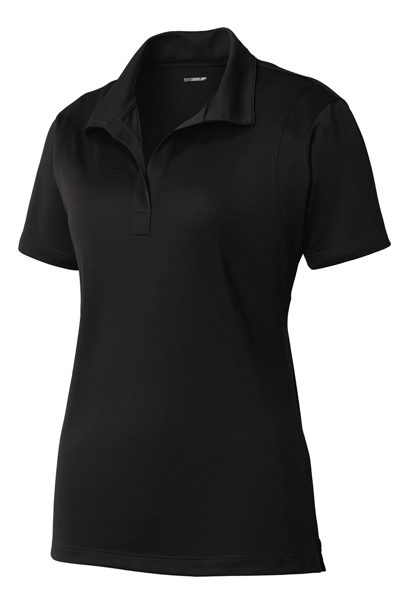 Dri-Equip Ladies Micropique Moisture Wicking Polo-M-Black