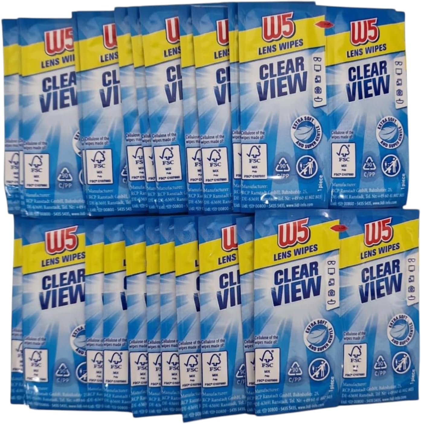 100 Cleaning Wipes Suitable to Clean Glasses, Cameras, Binoculars, car Mirrors, Helmet Visors, Computer Screens, televisions, Mobile Phones iPhone Android