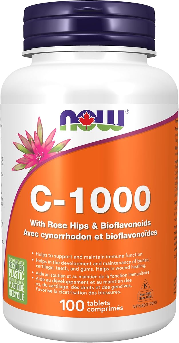 NOW Supplements, Vitamin C-1,000 with Rose Hips & Bioflavonoids, Antioxidant Protection, 100 Tablets