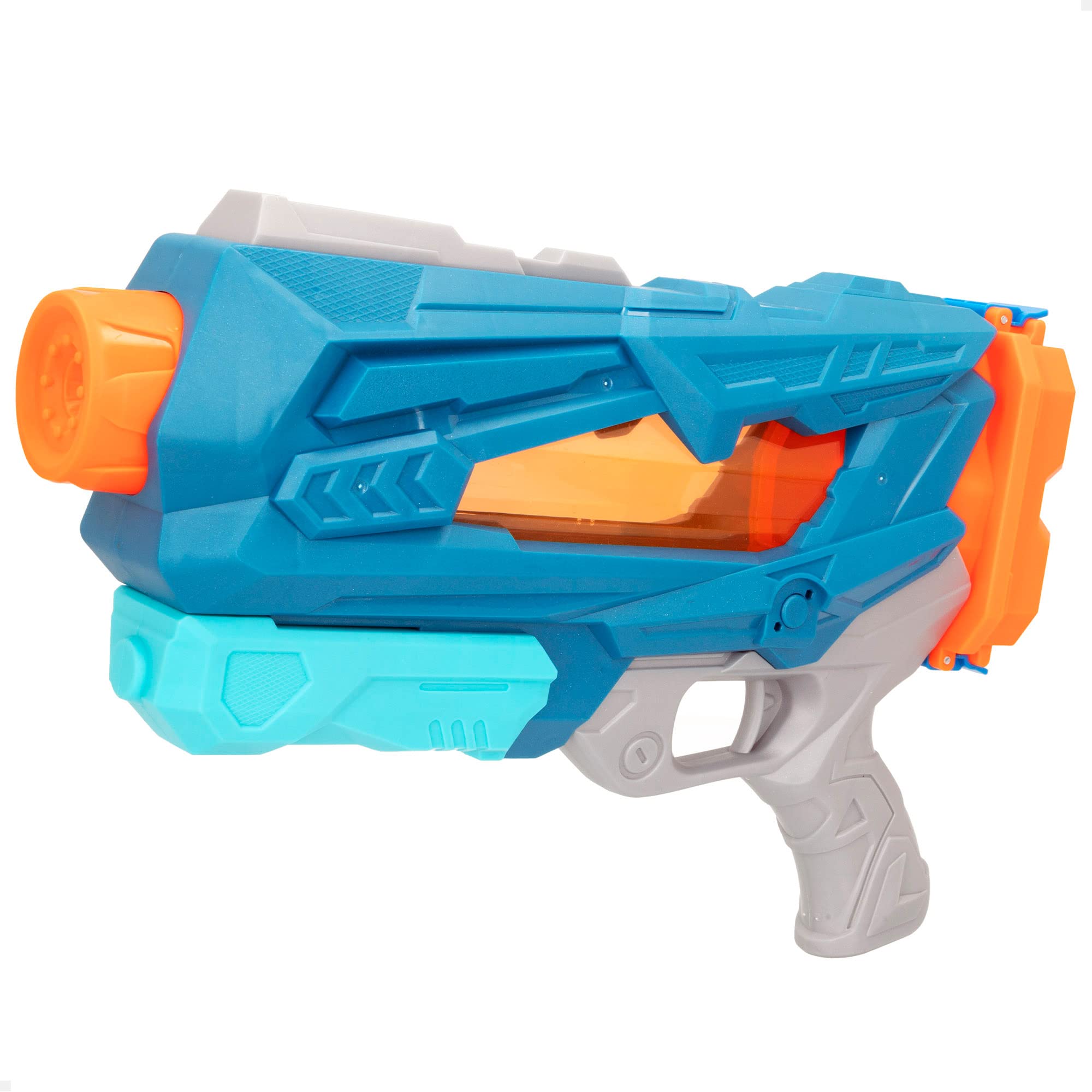 COLORBABY 47101, Aqua World Pistola de Agua con depósito Grande, Juguetes para niños, fácil de Rellenar, 8 Metros de Alcance, Disparo único, Bombeo Manual, Juegos de Agua