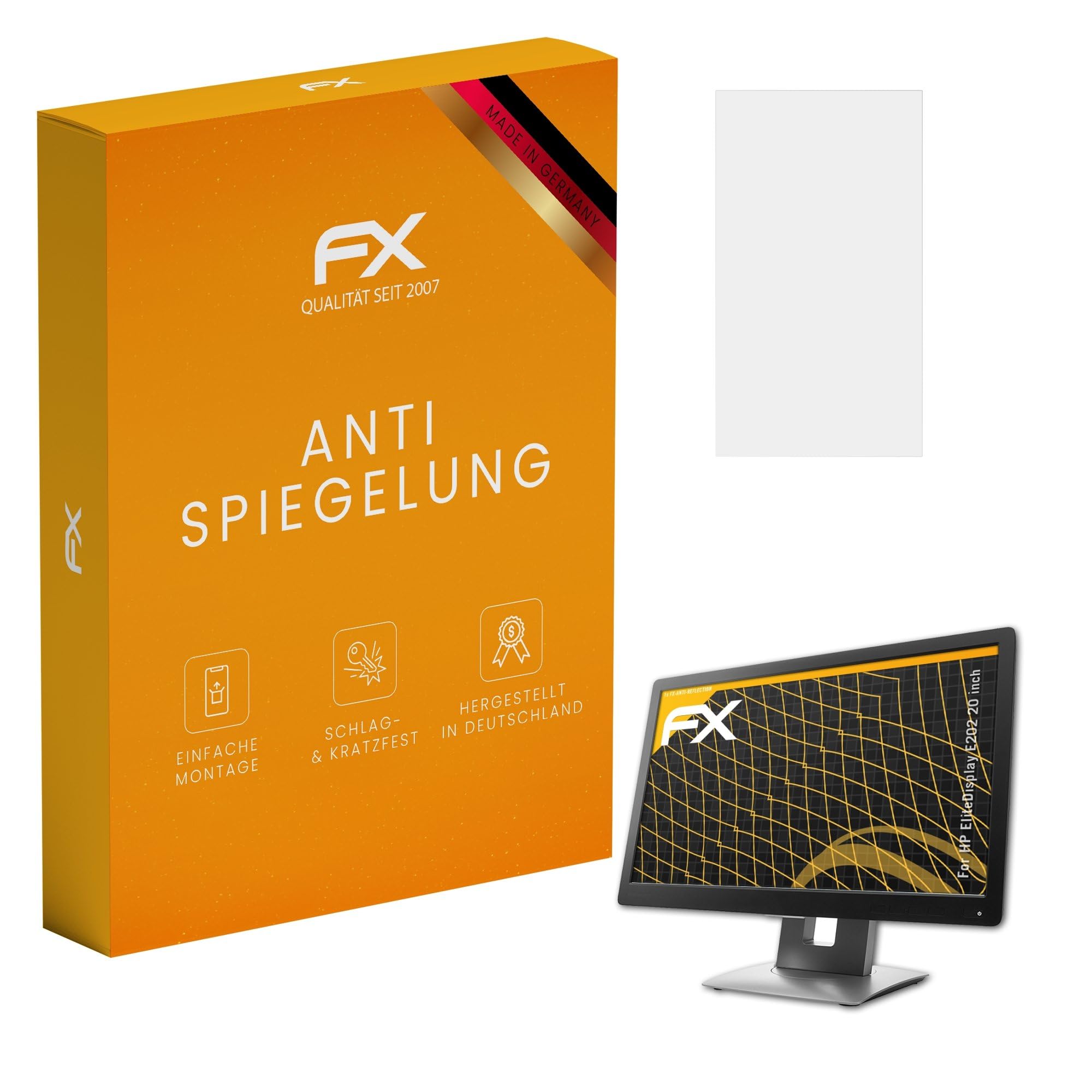 atFoliX Screen Protector compatible with HP EliteDisplay E202 20 inch Screen Protection Film, anti-reflective and shock-absorbing FX Protector Film