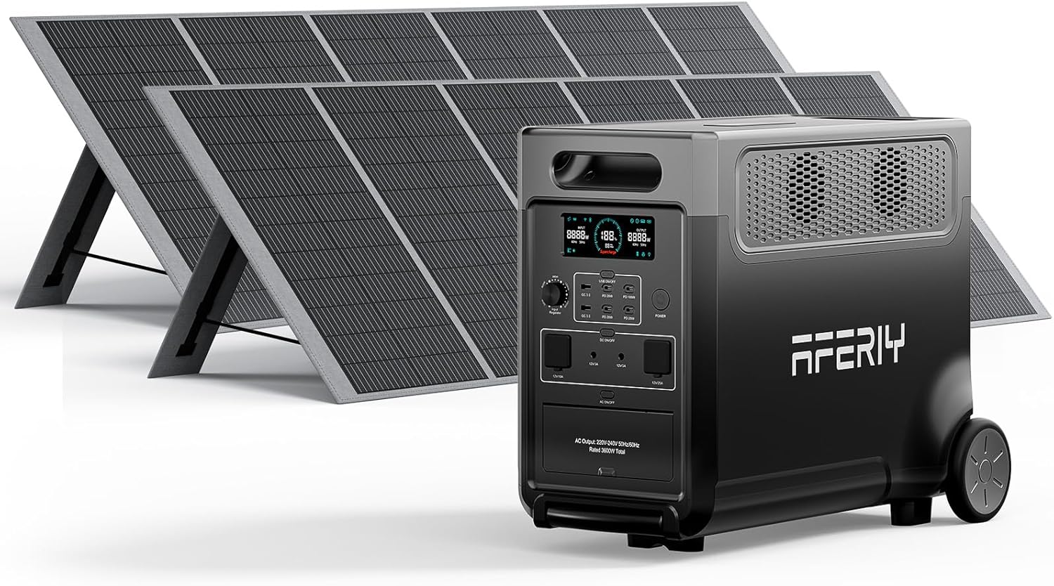 AFERIY 3840Wh Powerstation LiFePO4 - 3600W Solargenerator Mit USV Für Camping & Notfall