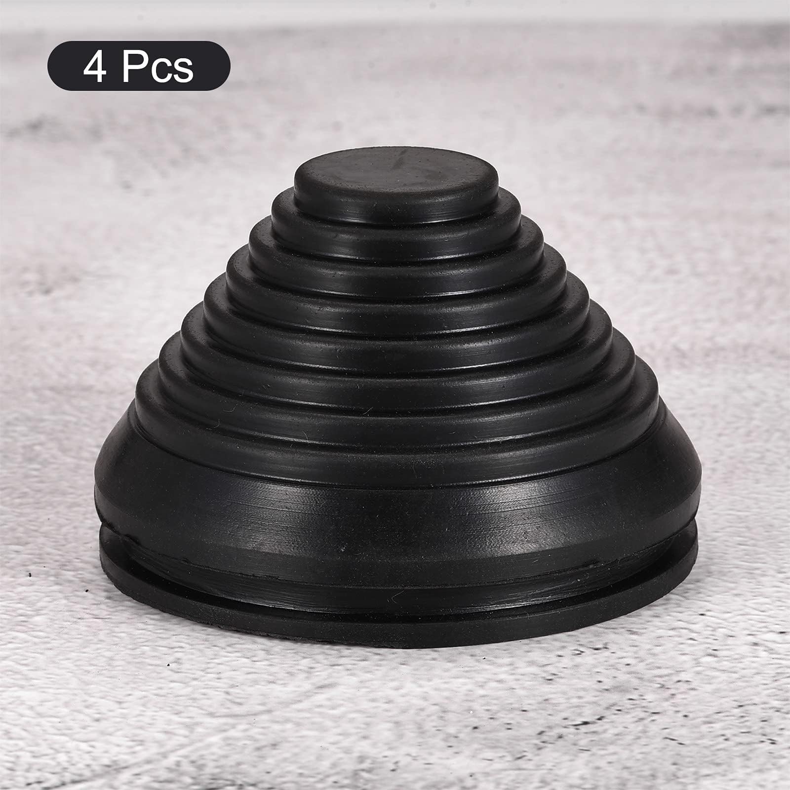 TOP-VIGOR 4Pcs Conical Rubber Grommets 70mm Mount Dia Black Tower Shaped Drill Hole Plug for Wire Protection and Firewall Sealing - Image 3