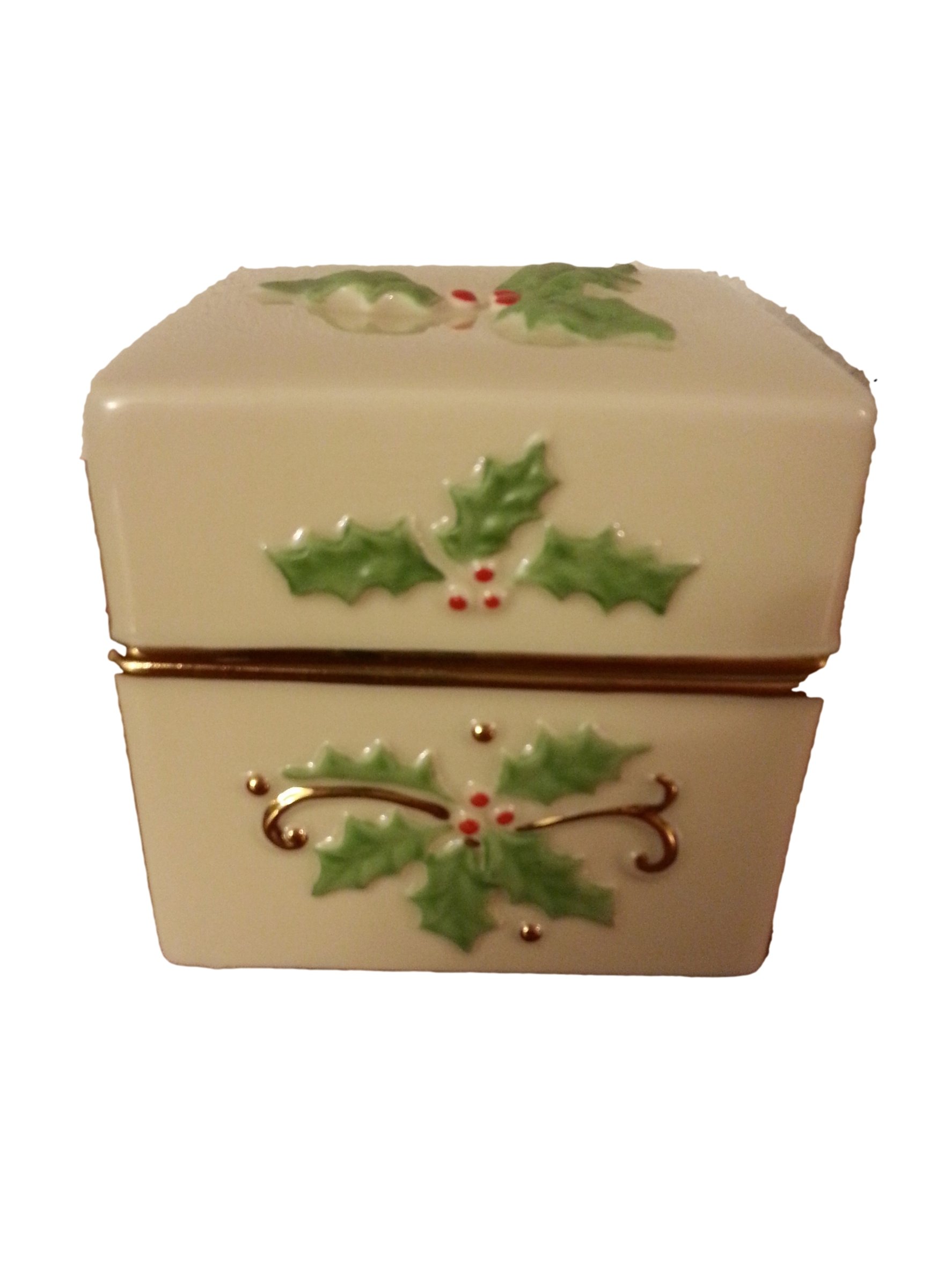 Boîte Holly Lenox en porcelaine fine, pièce de collection de 7,6 cm