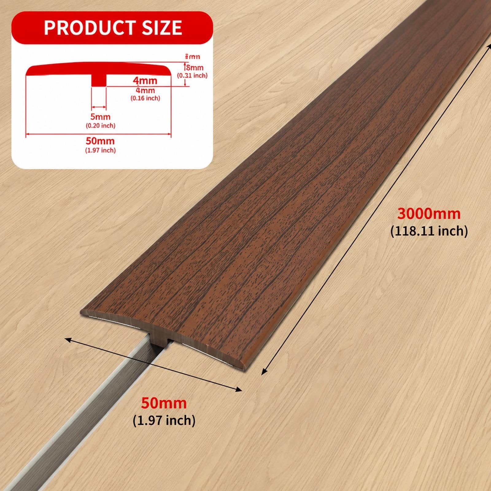 Adhésif Barre Seuil PVC, Transition Sol Cache Fentes