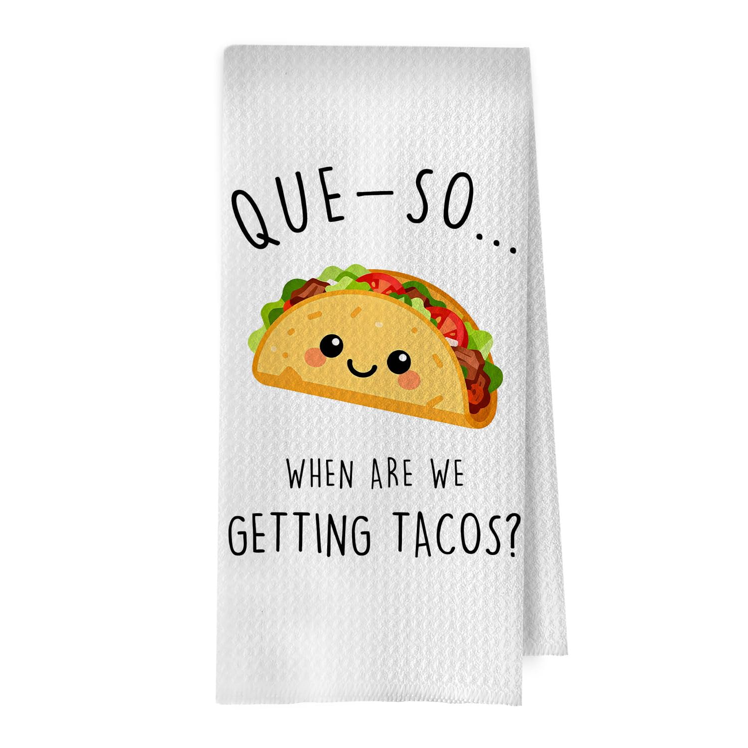 Taco Gifts Kitchen Towels - Funny Taco Bar Decorations, Funny Mexican Tuesday Decorative Waffle Dish Towels, Hostess Mexican Gifts Hand Towel, Hostess Gift Tea Towel, 16×24 Inches