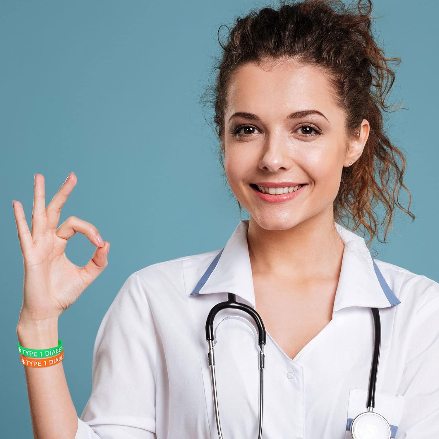 Sumind 24 Pieces Type 1 Diabetes Silicone Wristbands Diabetes Awareness Stretch Bracelets Multicolored Diabetes Prevention Rubber Wristbands, 8 Colors - Image 5