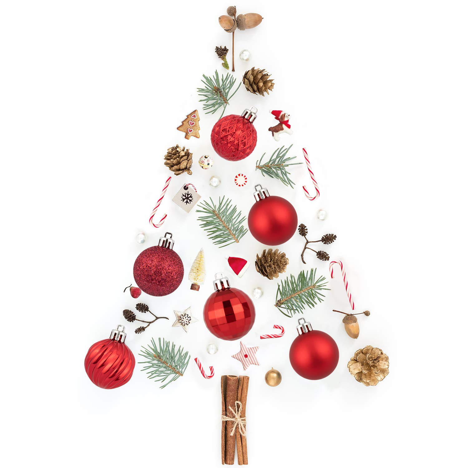 24 Boules De Noël Mini 3cm - Décoration Sapin Colorée En Plastique Pour Arbre, Porte, Couronne