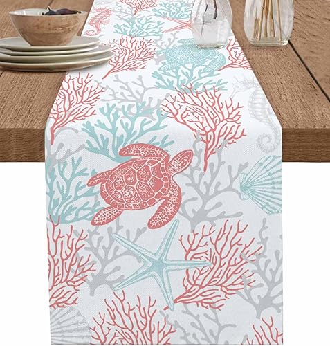 Miniatura 17 de Camino de mesa de gnomos de Acción de Gracias, calabazas azules, 48 pulgadas de largo, hojas de árbol de arce de otoño, camino de mesa auxiliar,