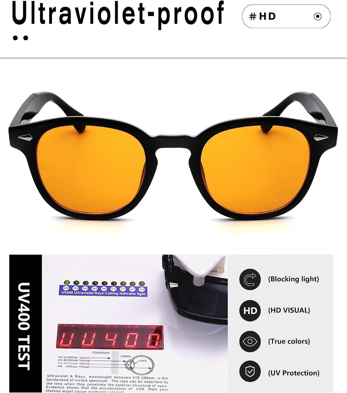 Pro Acme Vintage Retro Round Sunglasses Unisex Tinted UV400 Shades | Trending Celebrity Look,Understated Style,Exquisite Workmanship,Dedicated Support