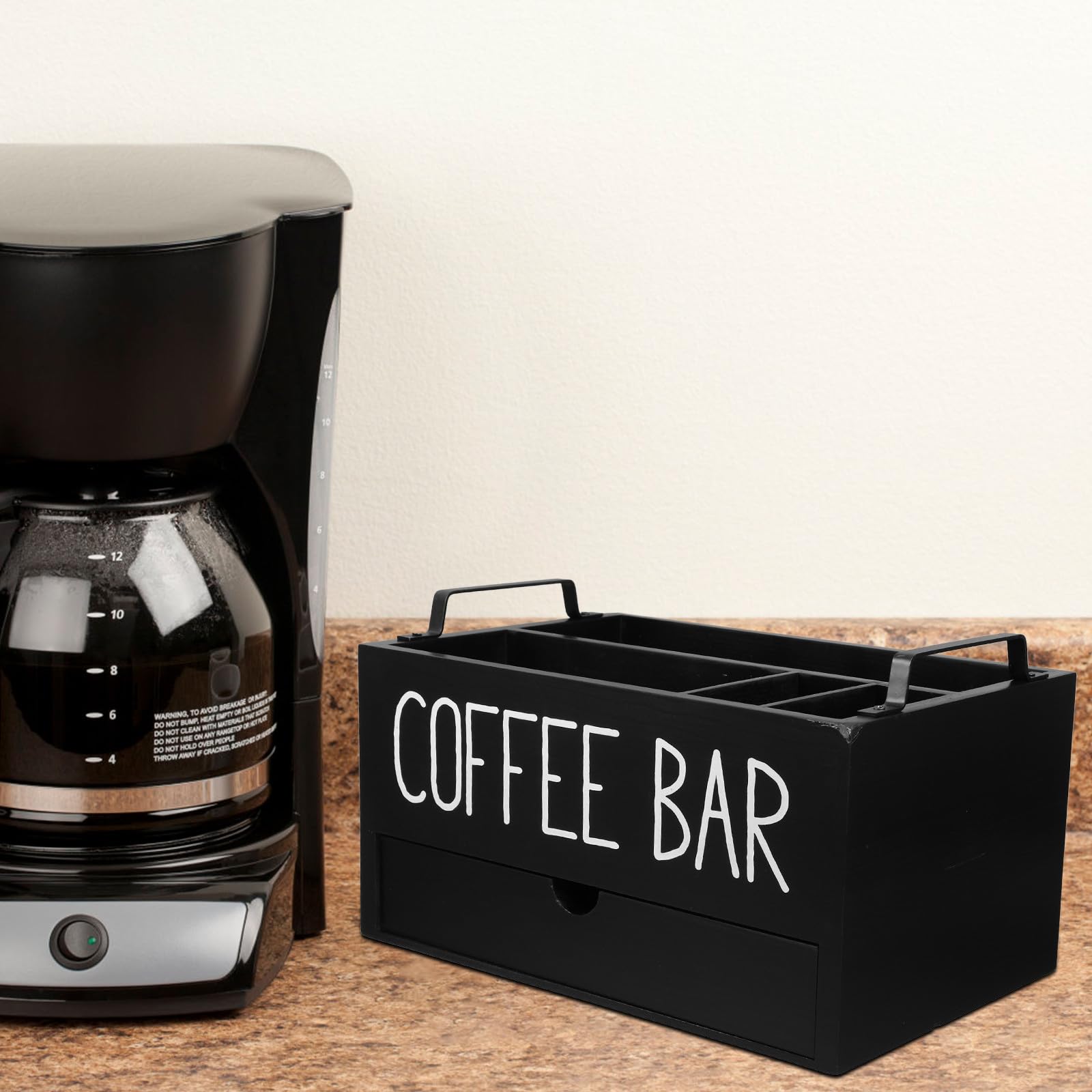 Organisateur en Tiroir Rangement Bois à Café Foncé