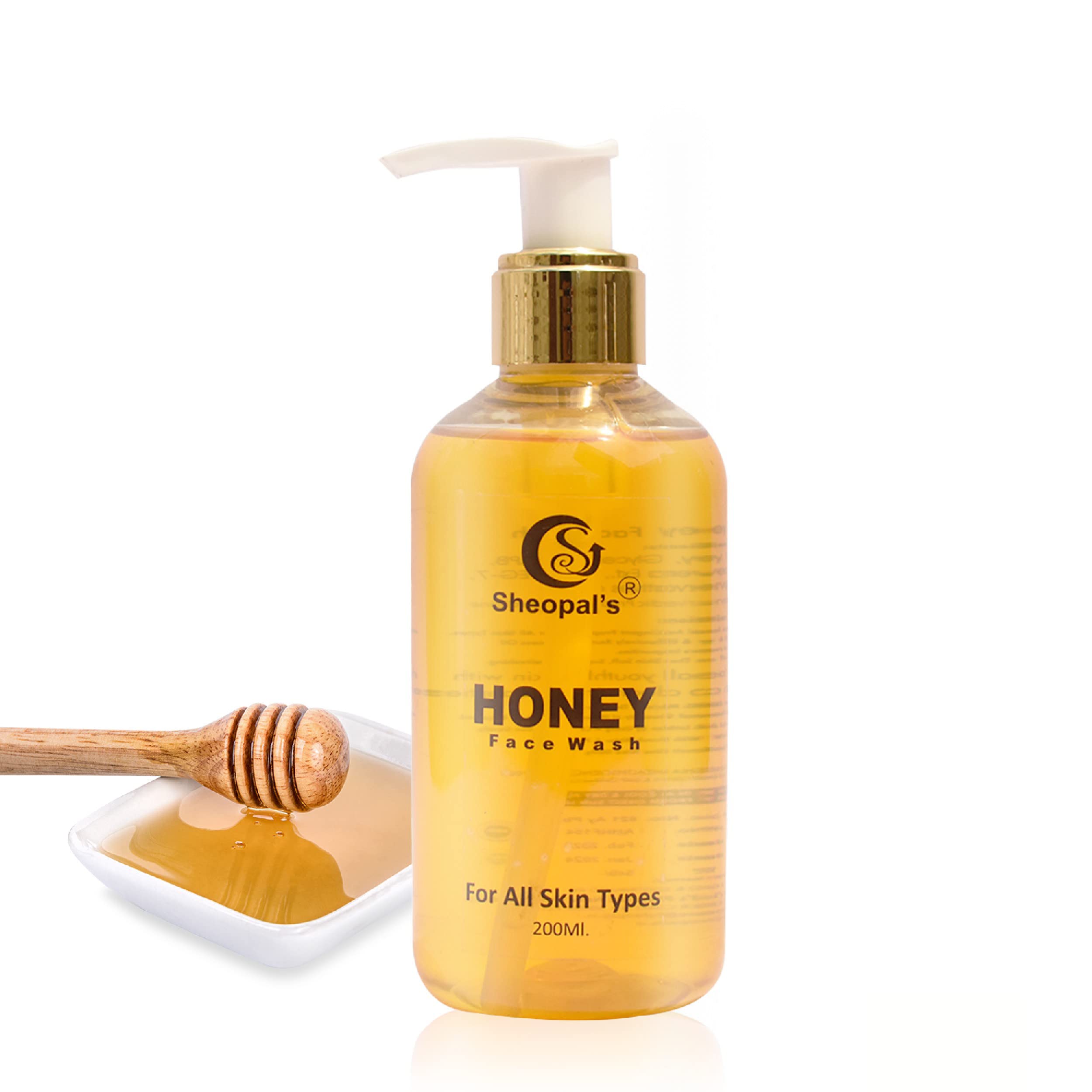 Sheopal's Honey Face Wash for Moisturizing, Soothing, Hydrating, Lightening, Face Cleanser, Adds Glow & Helps Brighten Skin Tone for All Skin Types – 200ml