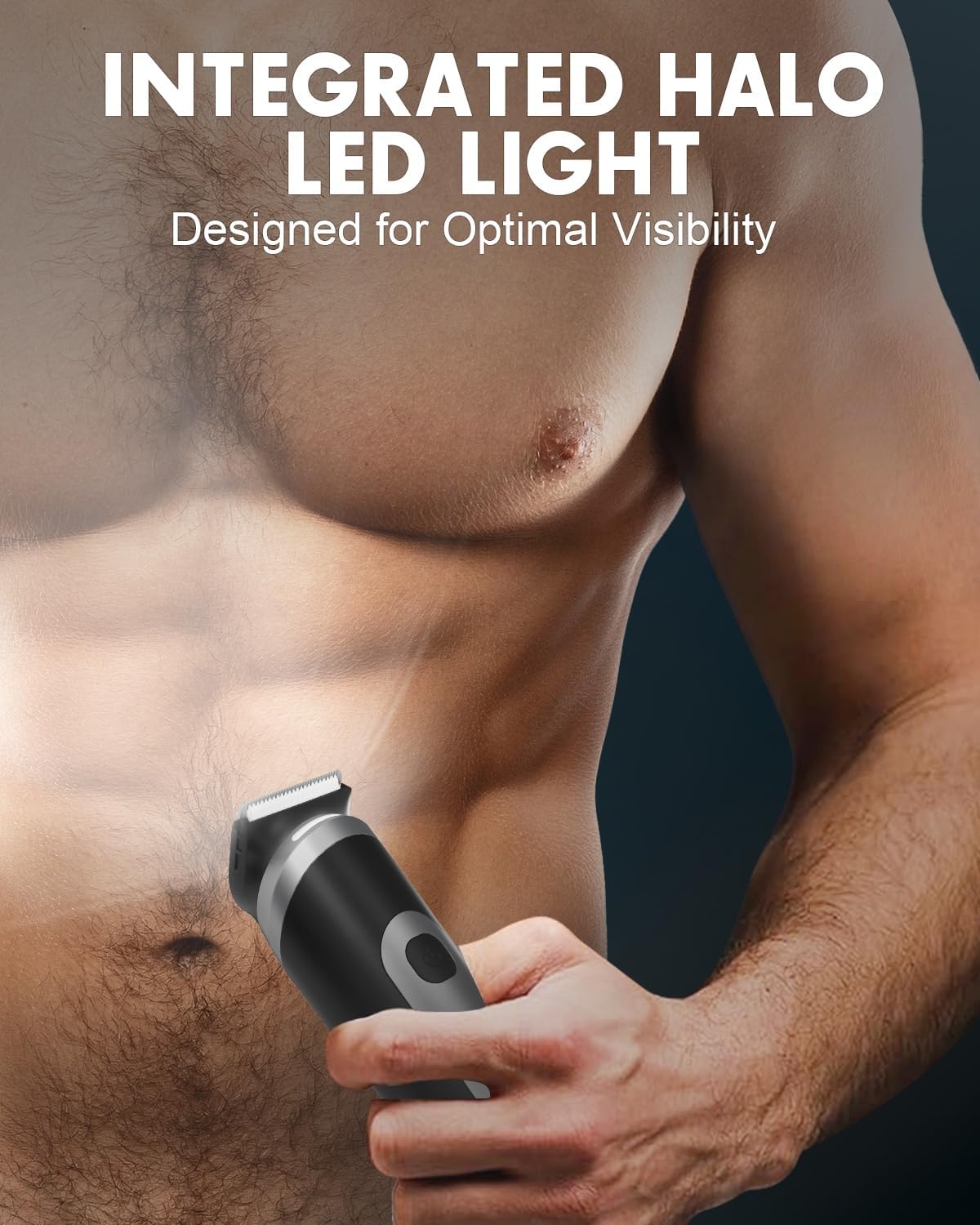 Electric Body Hair Trimmer for Men - Pubic Shaver with Ceramic Blades (No Nicks) - Mens Wireless Ball Shaver, Waterproof Wet/Dry Electric Razor, USB Recharge Dock