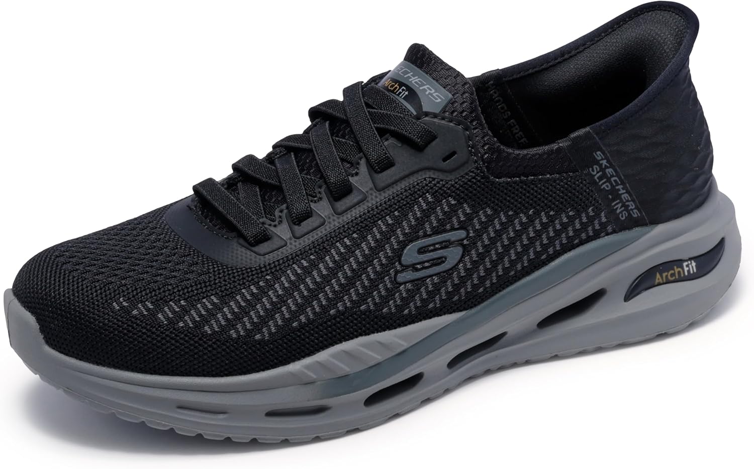 Skechers Men's Streetwear Arch Fit Orvan - Drex Knitted Mesh Bungee Lace Slip-Ins Sneaker