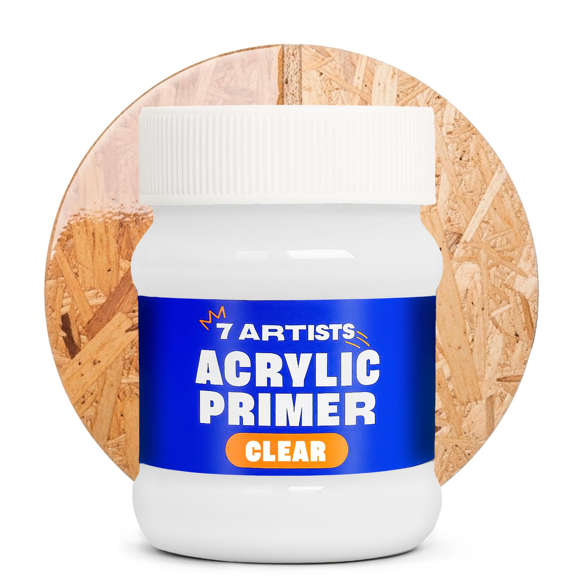 7 Artists Clear Gesso Primer 230 ml – Acrylic Primer Undercoat for Canvas, Wood and Paper | Artists Gesso for Acrylic Painting, Oil and Watercolour