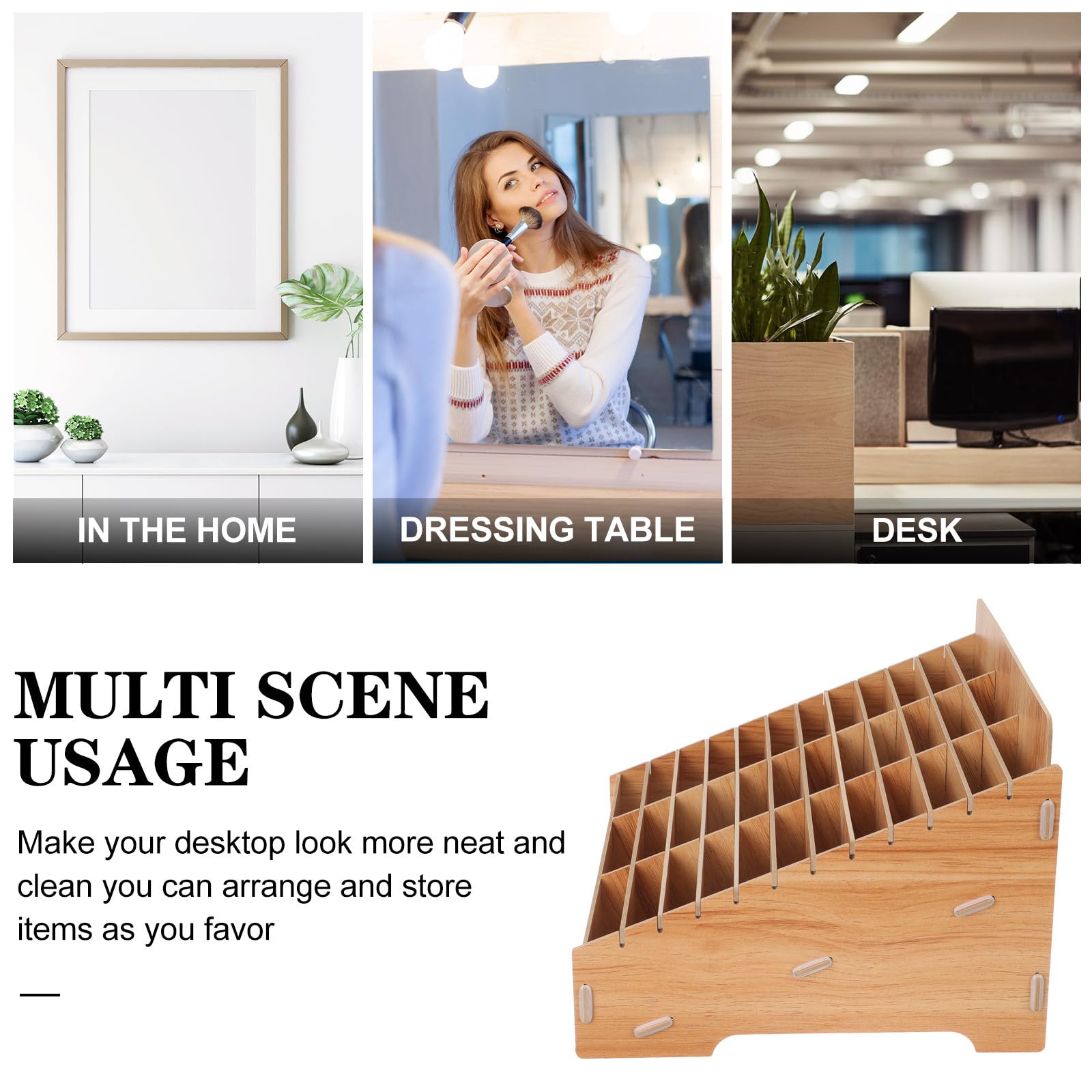 Desktop Organizer mit 36 Fächern für Homeoffice und Besprechungsräume Handy Aufbewahrungsbox und Schreibtischzubehör
