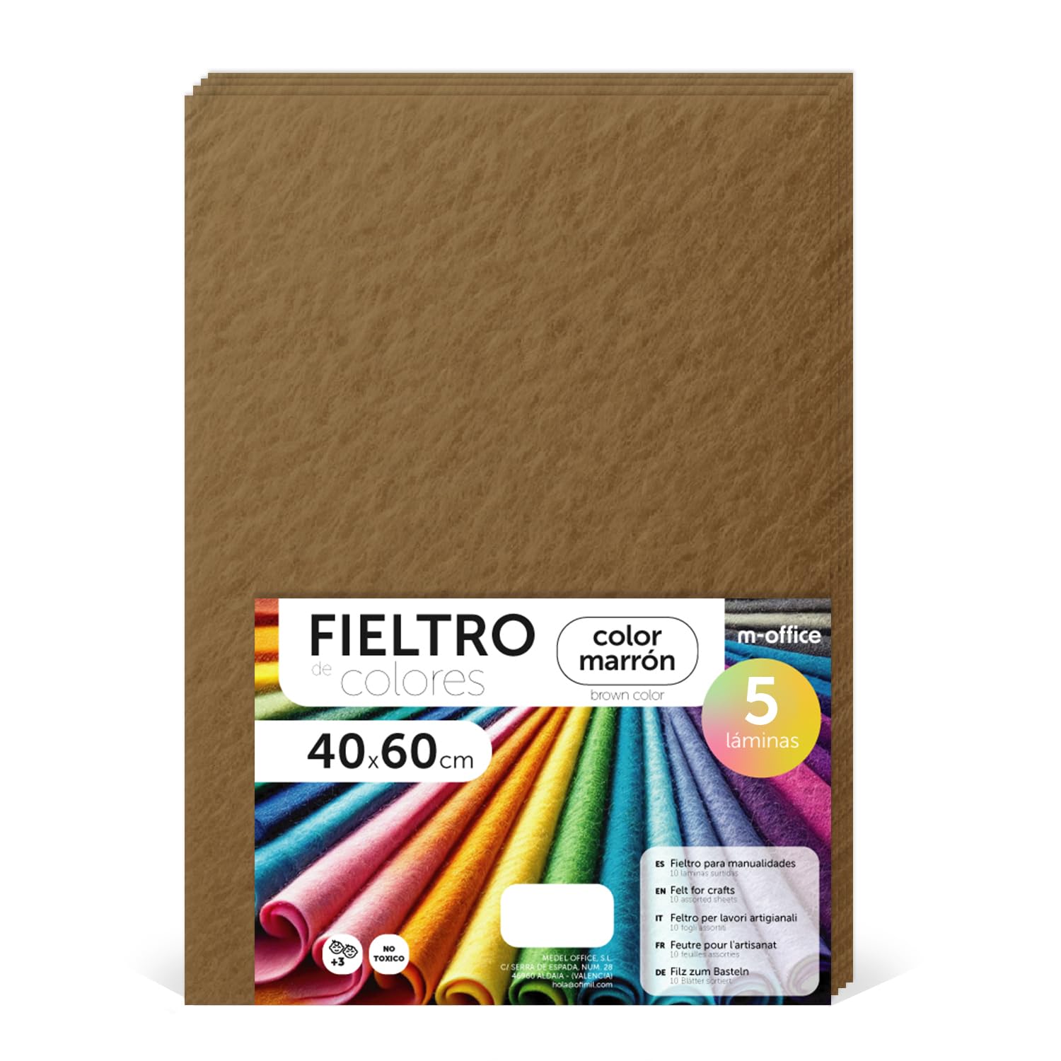 Fieltro para Manualidades, Fieltro de Colores, Suave y Flexible, Material para Costura, Telas Patchwork, Ideal para proyectos DIY, artesanía o decoración, 20x30cm - m-office (rojo, 10 uds) — view 100