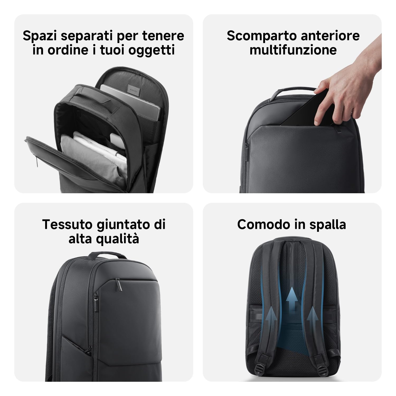 XIAOMI zaino business per laptop 17 pollici, 20L, nero