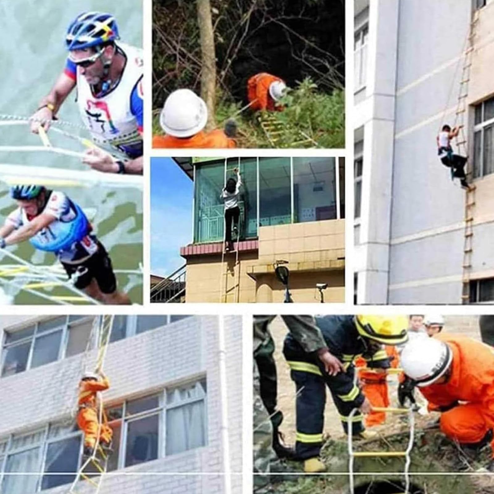 Escalera de Cuerda de Escape de Incendios de Aleación de Aluminio 15m, Capacidad de Carga 500kg
