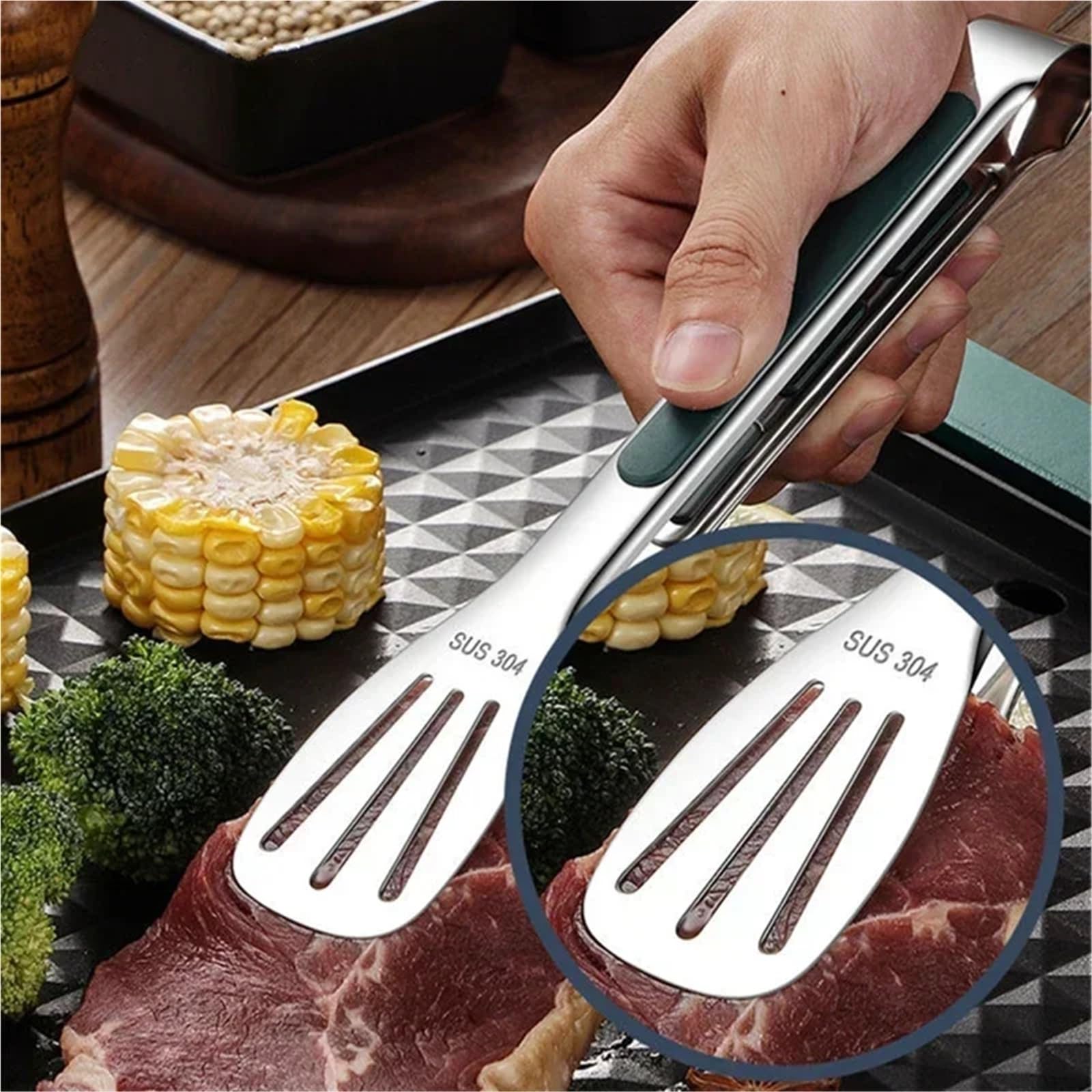 Pinze Da Cucina Pinzas antideslizantes for comida, pinzas for carne antiescaldado for cocina, pinzas for pan y pastel, 2 uds. Para Cocina