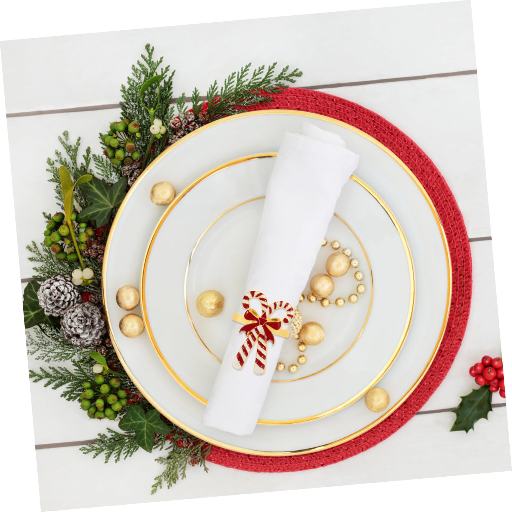 4 Pezzi Portatovaglioli Natalizi in con Design Decorativi per Tovaglioli Accessori Tavola per Feste Natale e Riunioni Facili da e Usare