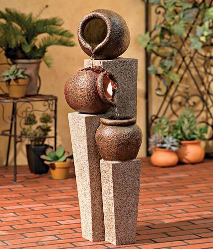 Miniatura 4 de Fuente de agua rústica de 35 12 pulgadas de alto en cascada para jardín, patio, terraza, hogar, césped, porche, casa, sala de estar, relajación,