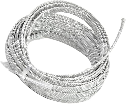 Vista 27 de Bettomshin 1 funda de organización de cables de 32.8 pies (32.8 ft) de ancho, protector de cable gris PET de 3/8 pulgadas de ancho, tubo de telar