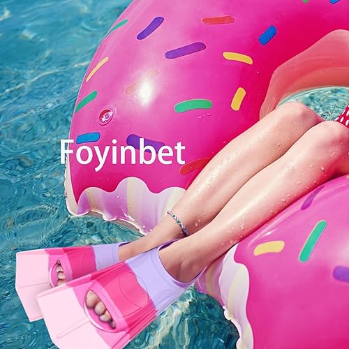 Miniatura 6 de Aletas de natación para niños, aletas cortas para niños y jóvenes, aletas de natación para entrenamiento de natación para niños, niñas, niños Derk