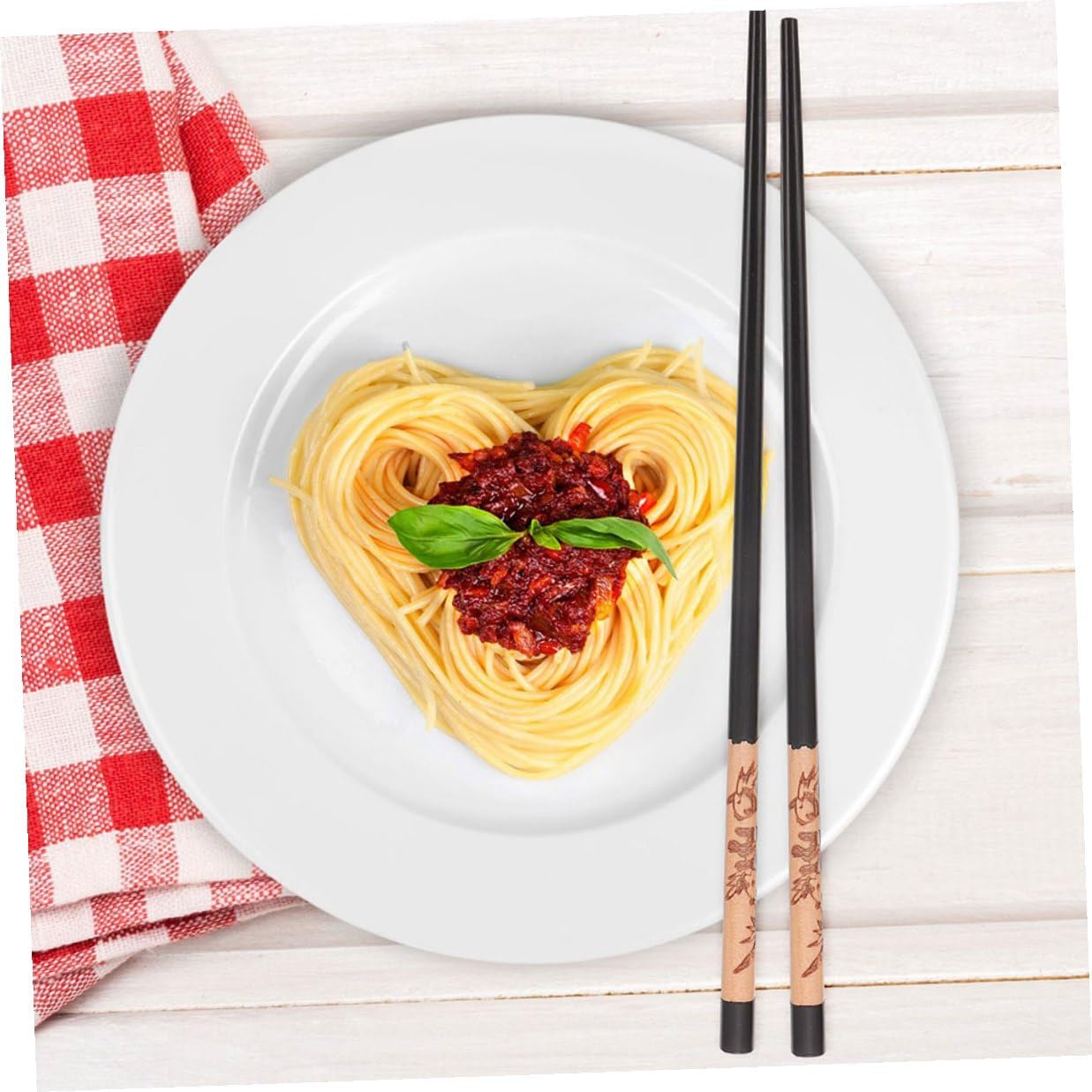 COLLBATH Panda Ceramic Chopstick Rest Set with 12 Wood Chopsticks, Three-color Sticks and Porcelain Holders, Chinese Style Tableware for Home Dining