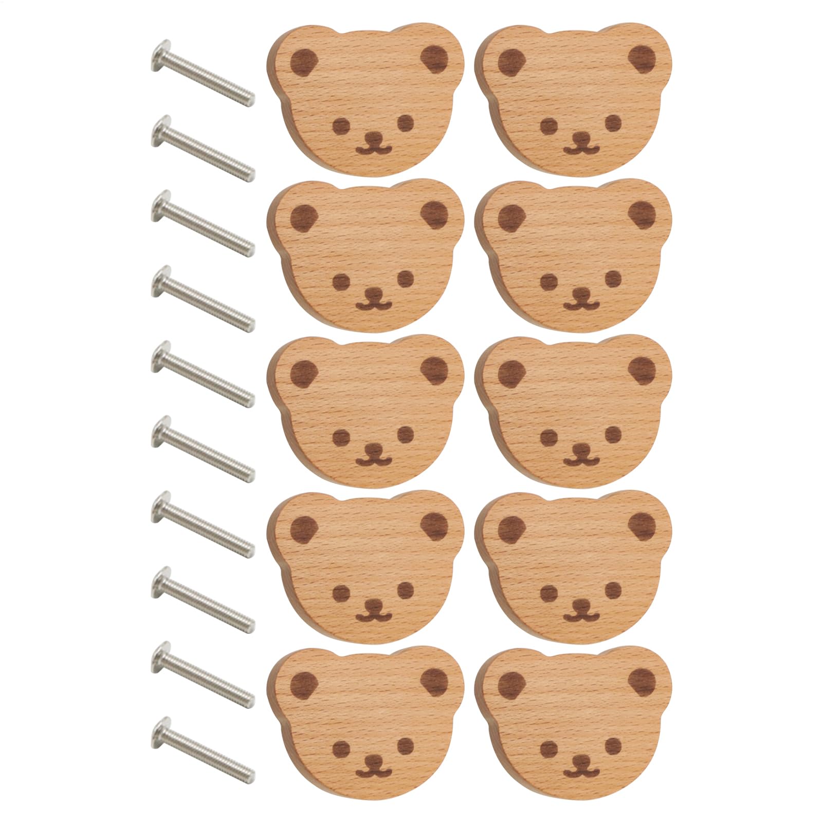 Boutons en bois dessin animé pour sublimer une table de maquillage ou un meuble de chambre