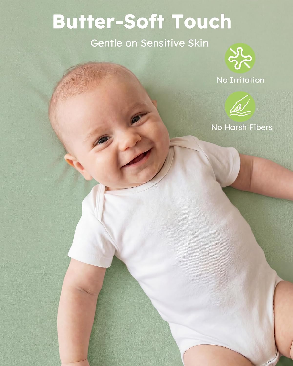 Pack and Play Sheets 3 Pack, Snug Fit Mini Crib Sheets for Boys Girls, Super Soft Stretchy Playard Sheet for Pack N Play Mattress, Breathable & Wrinkle-Resistant, Green Blue Apricot