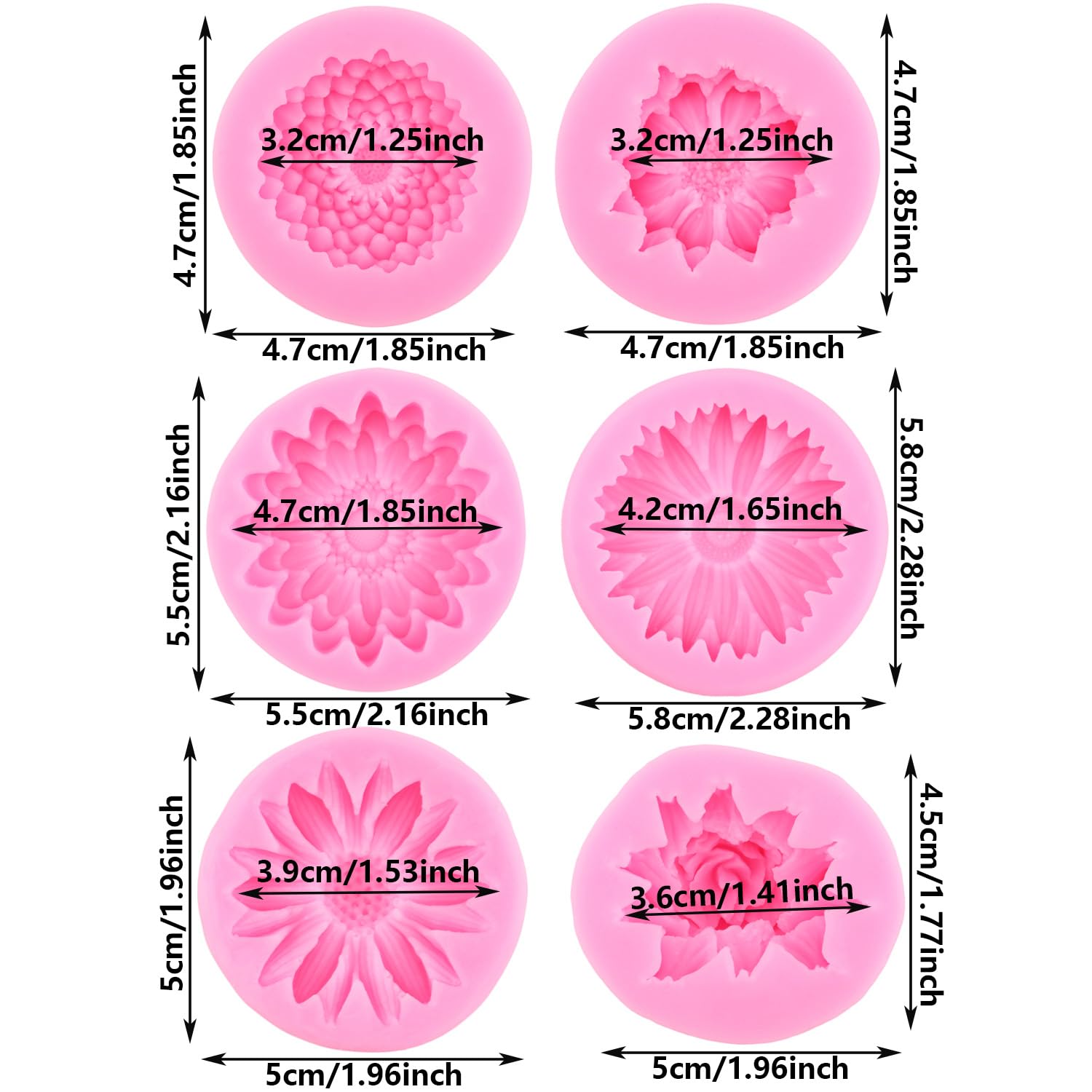 Stampo Per Cioccolato Decorativo Fiori Stampo In Silicone Stampi Per Fondente Di Girasole Strumenti Per Stampi Silicone Per Fiori