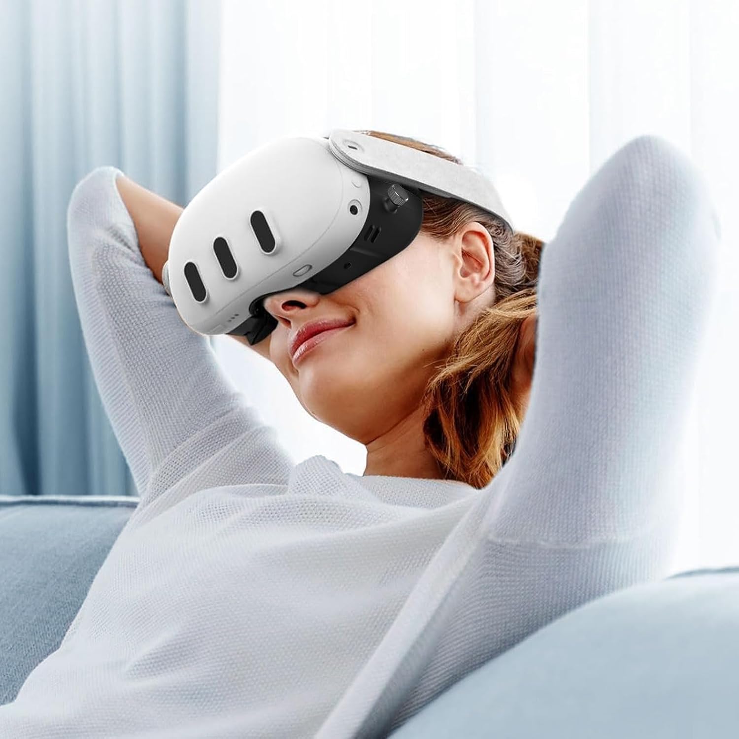 Facial Interface & Face Cover Pad Compatible with Meta Oculus Quest 3 Accessories, Replacement Sweat Guard Face Foam Cushion, Light-Blocking Nose Pad and Air-Circulation Design for VR Accessories