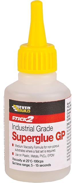 Everbuild CYN20 Stick 2 Industrial Grade General Purpose Superglue, Clear, 20 g