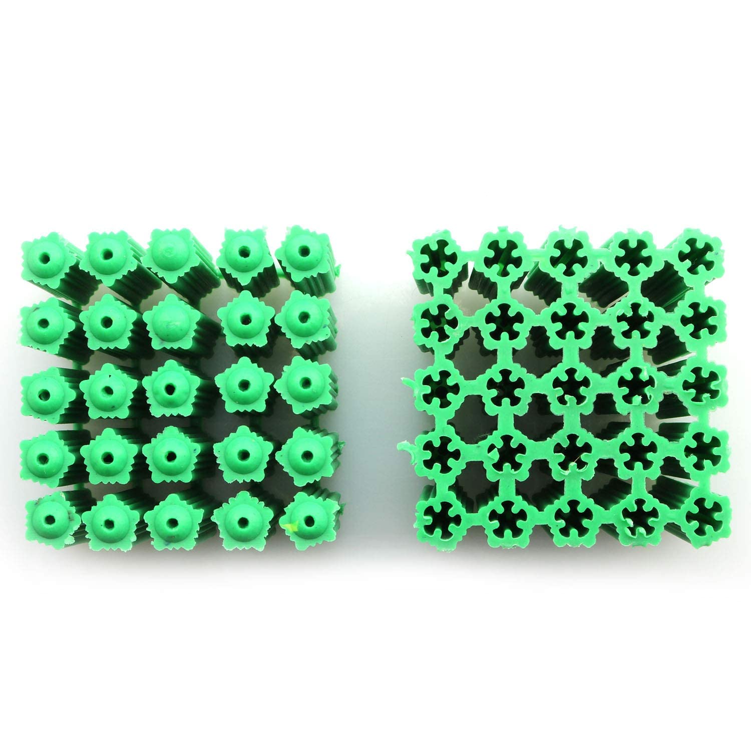 TAODAN 200pcs Green Plastic Masonry Screw Fixing Wall Anchor Drywall Plugs Anchors(6mm+8mm)