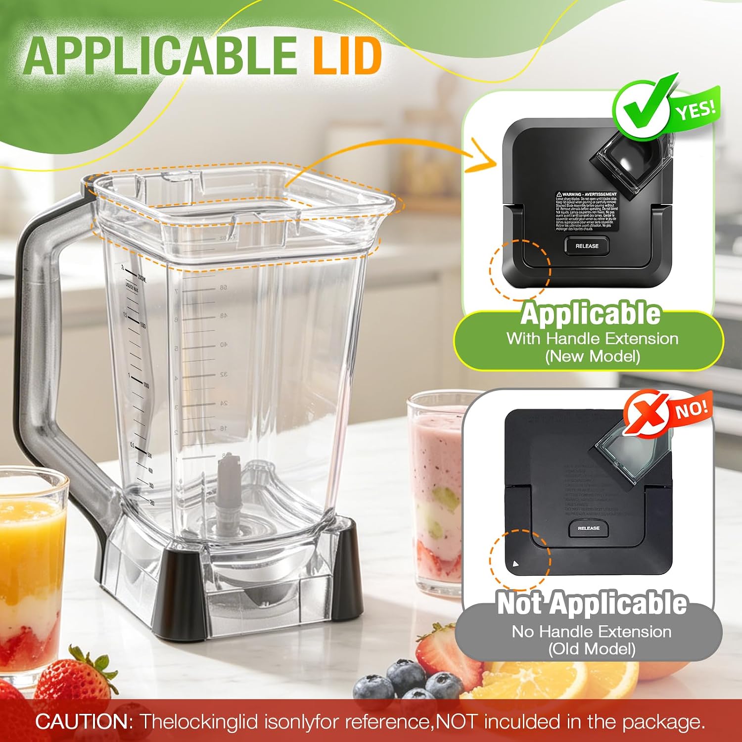 72oz XL Pitcher Compatible with Ninja BN751 BN801 Professional Plus Blender, 72 oz Blender Pitcher Cup Replacement for NINJA BN750 BN800 BN805A DB751A
