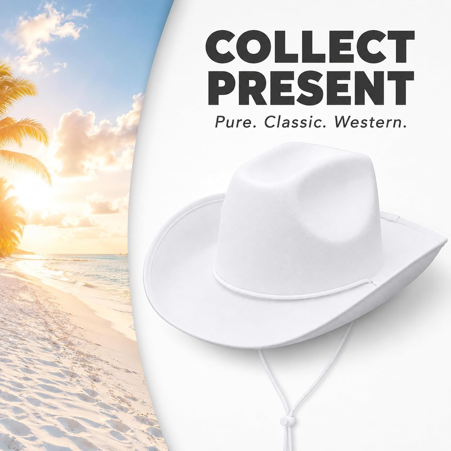 COLLECT PRESENT Plain Felt Cowboy & Cowgirl Hat for Men and Women | Western Studded Cowboy Hat in Adult Sizes