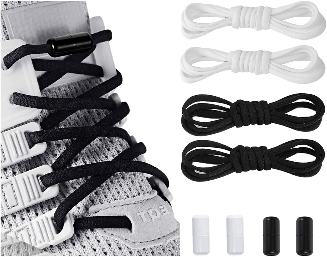 anan520 Elastic No Tie Shoe Laces For Adults,Kids,Elderly,System With Elastic Shoe Laces(2 Pairs)