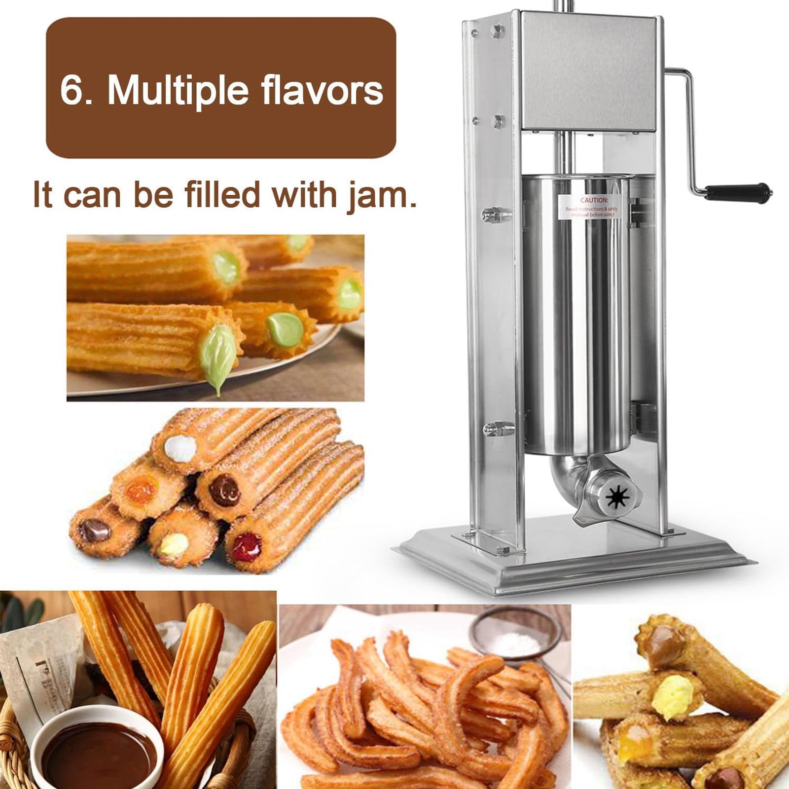 Churro Maker macchina con ugelli multipli per ristoranti, panetterie, caffetterie – Attrezzatura da dessert di qualità commerciale