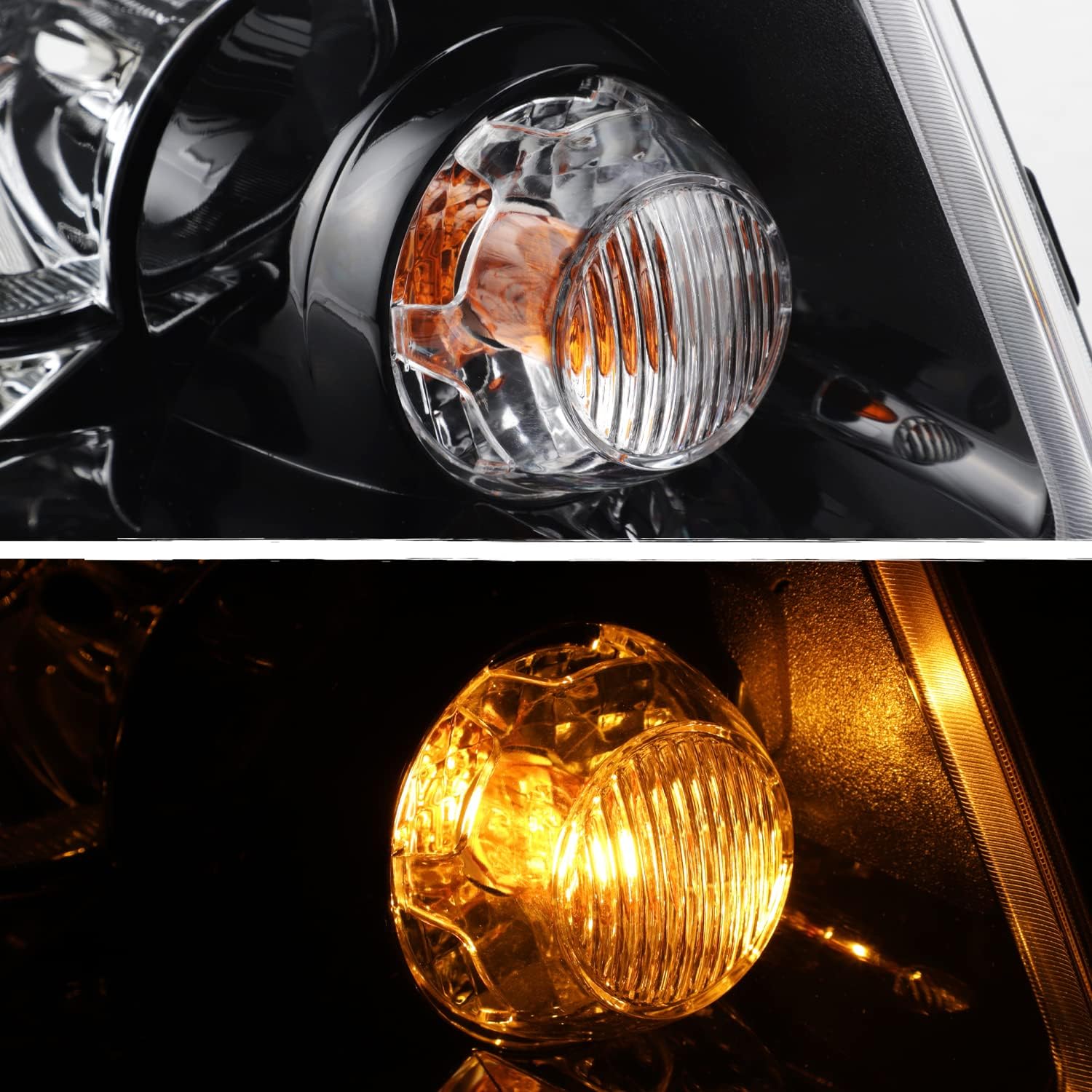 AKKON - Fit 2014-2017 Jeep Compass Halogen Type Headlight Headlamp w/Black Trim Replacement Black Driver Side