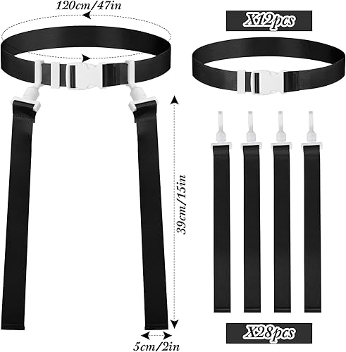 Miniatura 2 de Peryiter Juego de cinturones de fútbol con bandera de 12 jugadores para jóvenes, niños, juegos deportivos, prácticas, entrenamiento, cumpleaños,