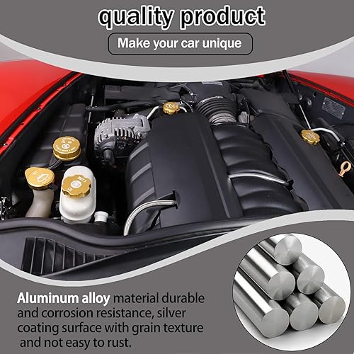Miniatura 10 de Lcojicep Tapa de aceite del motor, tapa de radiador, tapa de arandela, tapa de líquido de freno, compatible con Chevrolet Corvette C6 2005-2013,