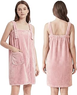 Towel Robe for Women with Straps - Lightweight Absorbent Cozy Bath Wraps for Women After Shower (Including Plus Size)